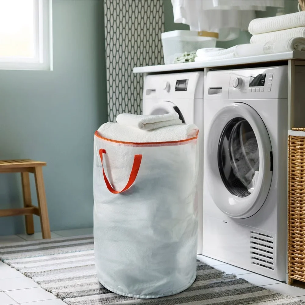 2 Large Laundry Tote Bag with Orange Handles